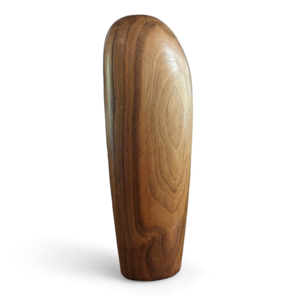 Vtg La Montagne Vase -Wood Sculpture - Modernist Poplar-Mahogany-Oak